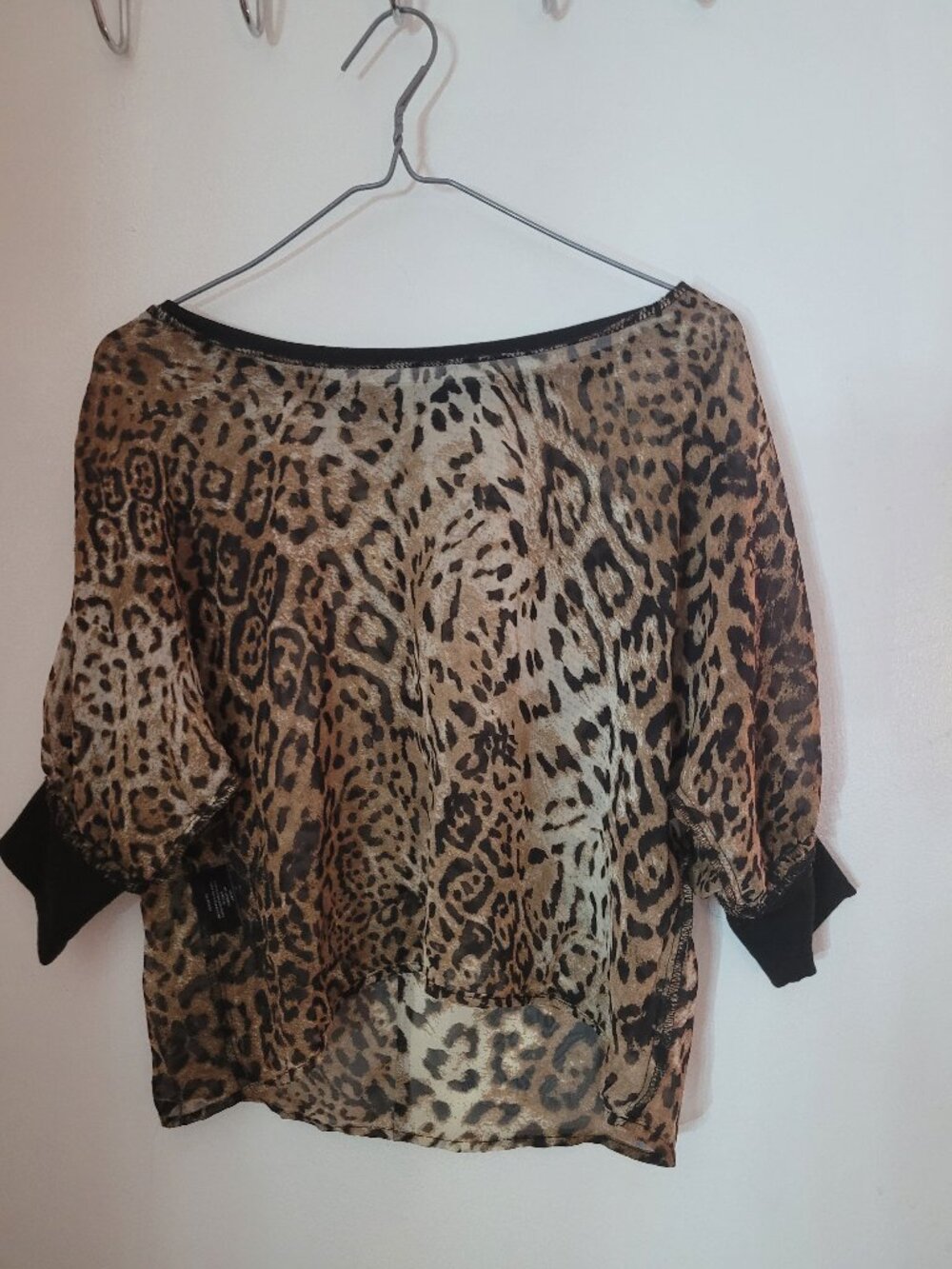 Cheetah sheer top - slightly see thorugh